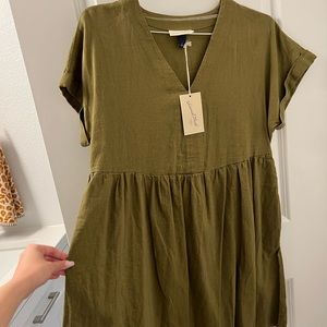 Olive Green Minimalist Dress!